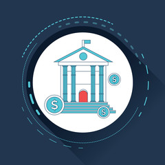 Bank building vector icon