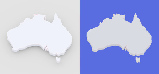 Fototapeta premium Map of Australia. 3d illustration render. Single color selection mask visible in image.