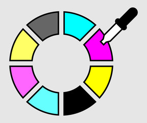 Obraz premium CMYK color presentation in vector shapes