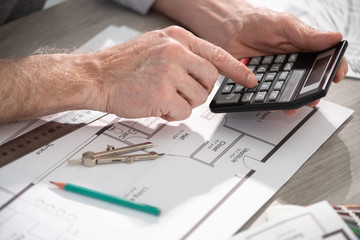 Architect working on a project