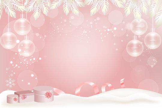 Pink Holiday Concept Background With Copy Space. Illustration Vector.	