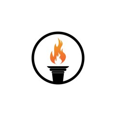 Torch vector icon illustration design template