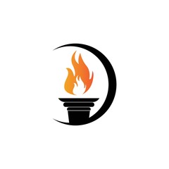 Torch vector icon illustration design template