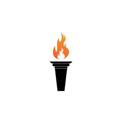 Torch vector icon illustration design template