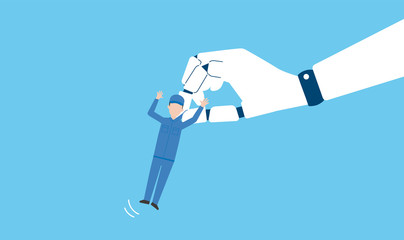 RPA、ロボティクス と解雇のイメージ