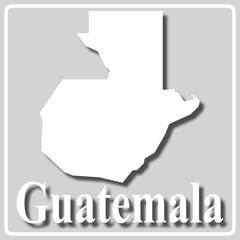 Obraz premium gray icon with white silhouette of a map Guatemala