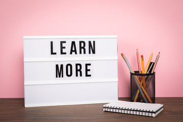 Learn More. Education, skills, courses and career opportunities concep