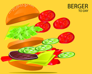 set of vegetables for Hamburger