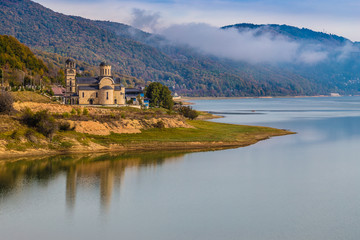 Fototapeta na wymiar Saint Nicholas Church - Mavrovo, North Macedonia