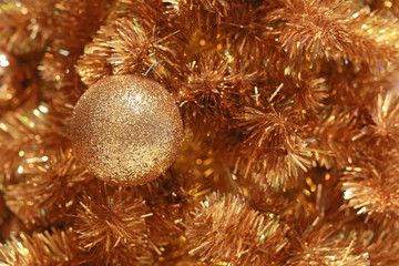 Christmas balls on festive background, new year ornament