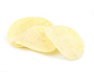 Potatoes sheet on a white  background