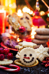 Chrismtas shortbread cookies, Holiday concept