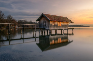 Obraz premium Ammersee kleines Bootshaus