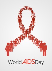 An AIDS symbol consisting of men and women standing in silhouette.