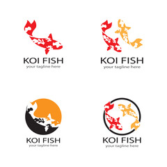 Koi fish animal  logo and symbols vector template