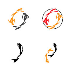 Koi fish animal  logo and symbols vector template