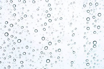 Fototapeta na wymiar sky view through car window with rain drops.