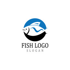 Fish logo template. Creative vector symbol
