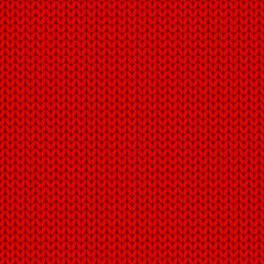 Knitted fabric red backround. Seamless pattern Holiday surface design Vector repeat backdrop for Merry Christmas card