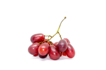 Ripe purple grape group Sweet fruit. isolated on white background