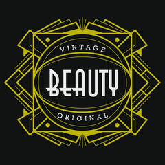 Fototapeta premium Elegant Art Deco Decorative Badge Geometric Graphic Element