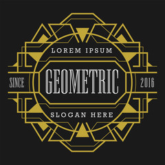 Elegant Art Deco Decorative Badge Geometric Graphic Element