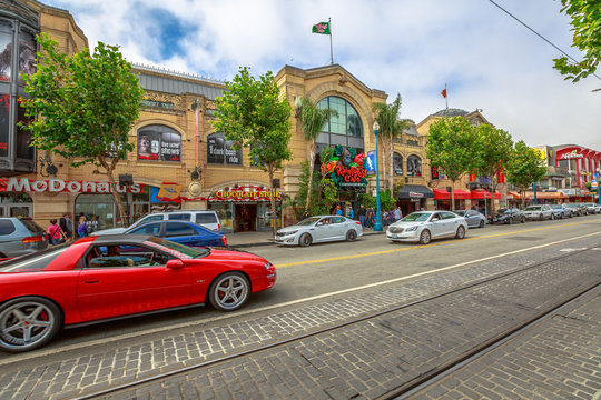 San Francisco, California, United States - August 14, 2016: Chevrolet LSX car on Jefferson rd.During the weekly luxury cars street parade. America travel tourism.Holidays, lifestyle and luxury concept