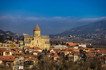 Fototapeta premium View to the ancient capital of Georgia, Mtskheta