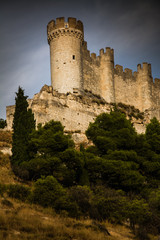 Detail of the Pe&ntilde;afiel Castle located in the province of Valladolid (Spain)