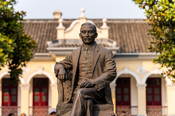 Statue of Dr Sun Yat-sen at the presidential palace in Nanjing, China.
