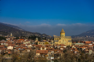 Fototapeta na wymiar View to the ancient capital of Georgia, Mtskheta