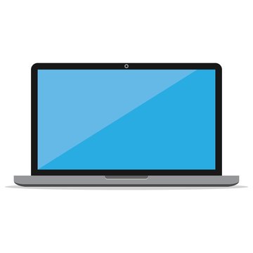 Laptop computer color flat icon isolated on white background