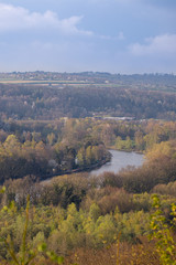 Naklejka premium Aussicht von Heiligenhaus auf Essen-Werden und Kettwig