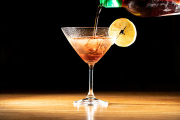 cocktail on black background
