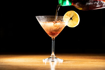 cocktail on black background