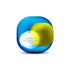 Square geometric banners with 3d smooth blend effect. Digital technology trendy icon design. Vector Illustration For Wallpaper, Banner, Background, Card, Book Illustration, landing page