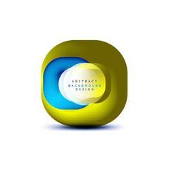 Square geometric banners with 3d smooth blend effect. Digital technology trendy icon design. Vector Illustration For Wallpaper, Banner, Background, Card, Book Illustration, landing page