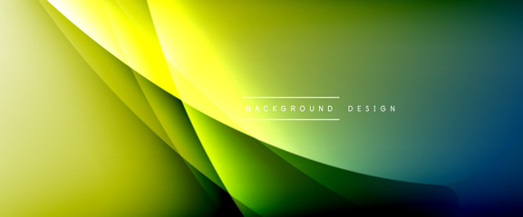 Wave liquid style lines with shadows and light on gradient background. Trendy simple fluid color gradient abstract background with dynamic straight shadow line effect