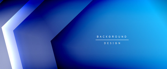 Arrow lines, technology digital template with shadows and lights on gradient background. Trendy simple fluid color gradient abstract background with dynamic straight shadow lines effect