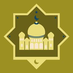 Icon in a flat style Muslim mosque