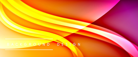 Dynamic trendy fluid color gradient abstract background with flowing wave lines. Vector Illustration