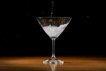 Serving a cocktail on a glass