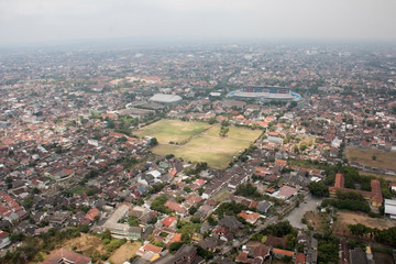 Yogyakarta City view, aerial photography