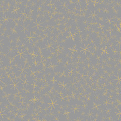 Hand Drawn red Snowflakes Christmas Seamless Patte