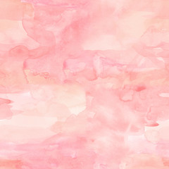 Blush pink watercolor seamless pattern Abstract background Soft paint texture with brush strokes and stains