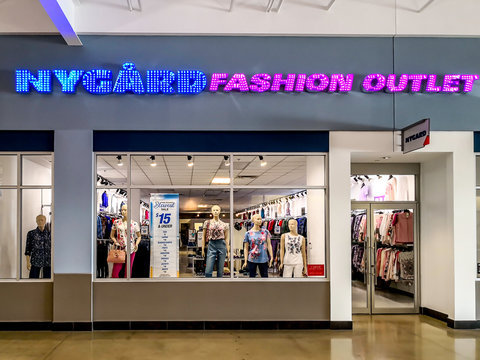 Cookstown, Ontario, Canada - August 4, 2019: NYGARD fashion store in the mall in Cookstown, Ontario, Canada. NYGARD International is a privately-held fashion company founded in 1967.