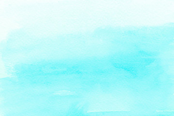Soft turquoise blue watercolor background Abstract simple Ombre paint texture Gradient backdrop