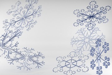  new year snowflake closeup, 3d illustration