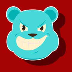 paper sticker on theme evil animal angry bear