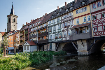 cityscape on erfurt with Chandler Bridge